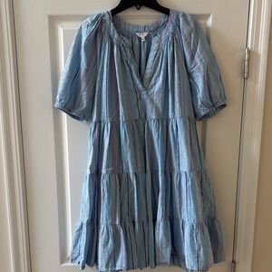 Crown & Ivy Blue Striped Mini Dress